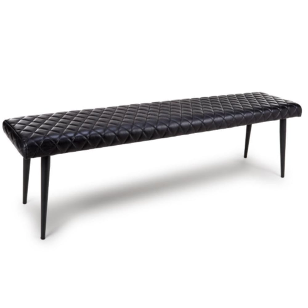 Allen Leather Dining Bench In Black