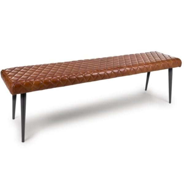 Allen Leather Dining Bench In Tan | Bed Sava