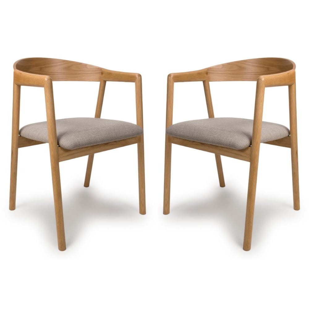 Allen Natural Wooden Dining Chairs In Pair