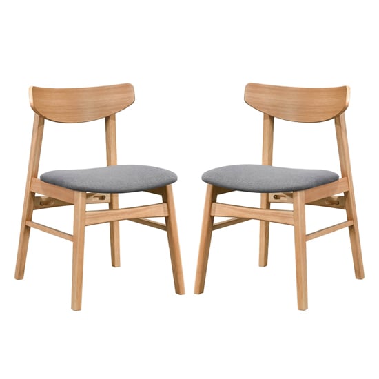 Allen Oak Wooden Dining Chairs In Pair