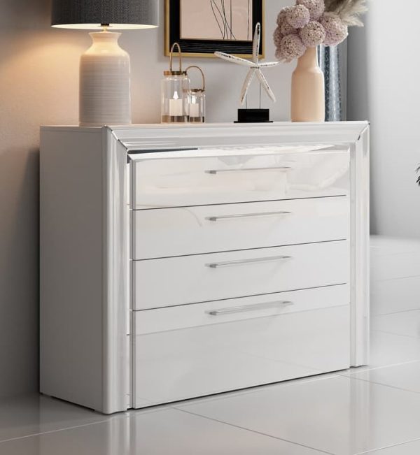 Allen Wooden Chest Of 4 Drawers In White | Bed Sava