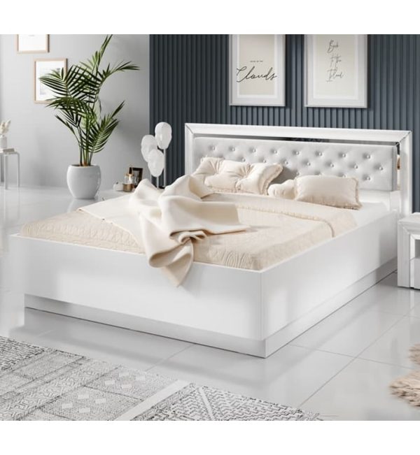 Allen Wooden King Size Bed In White | Bed Sava