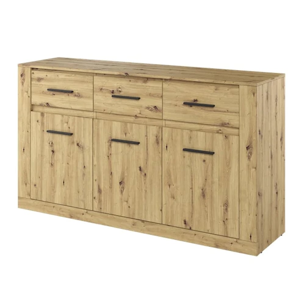 Allen Wooden Sideboard 3 Doors 3 Drawers In Artisan Oak