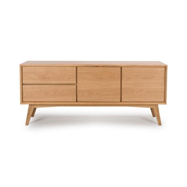 Allen Wooden Sideboard With 2 Doors 2 Drawers In Natural | Bed Sava
