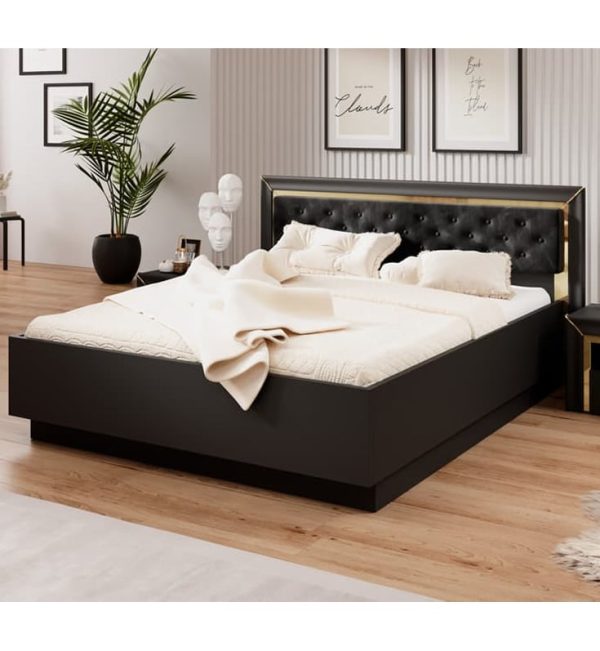 Allen Wooden Super King Size Bed In Black | Bed Sava