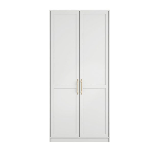 Allen Wooden Wardrobe With 2 Doors In White | Bed Sava