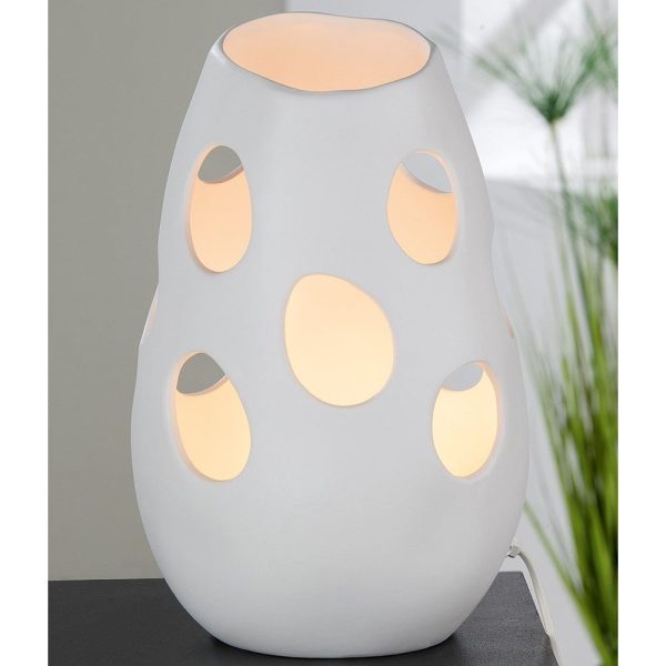 Allston Ceramics Nazareth Conical Table Lamp In White | Bed Sava