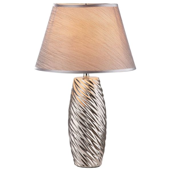 Allston Ceramics Wave Table Lamp In Silver | Bed Sava