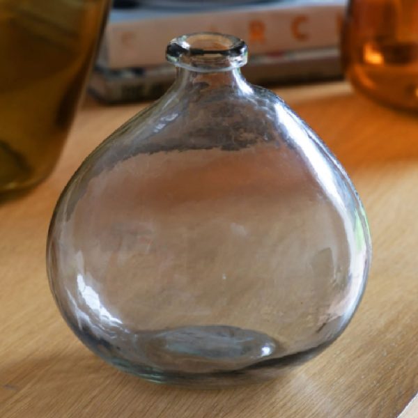 Allston Glass Round Decorative Vase In Smoke | Bed Sava
