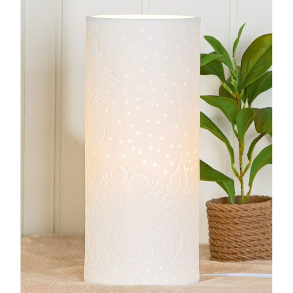 Allegan Large Porcelain Table Lamp In White | Bed Sava