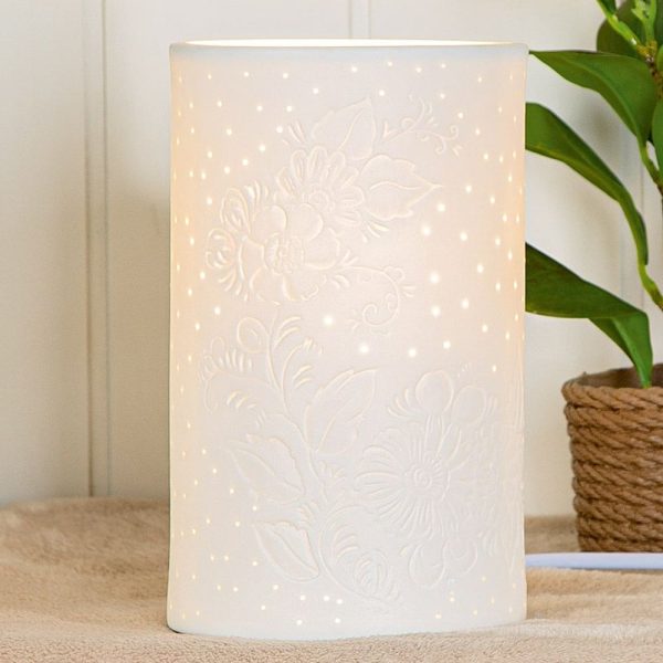 Allegan Small Porcelain Table Lamp In White | Bed Sava