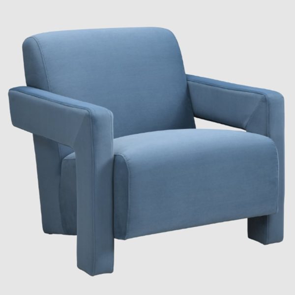 Alpine Velvet Armchair In Blue | Bed Sava