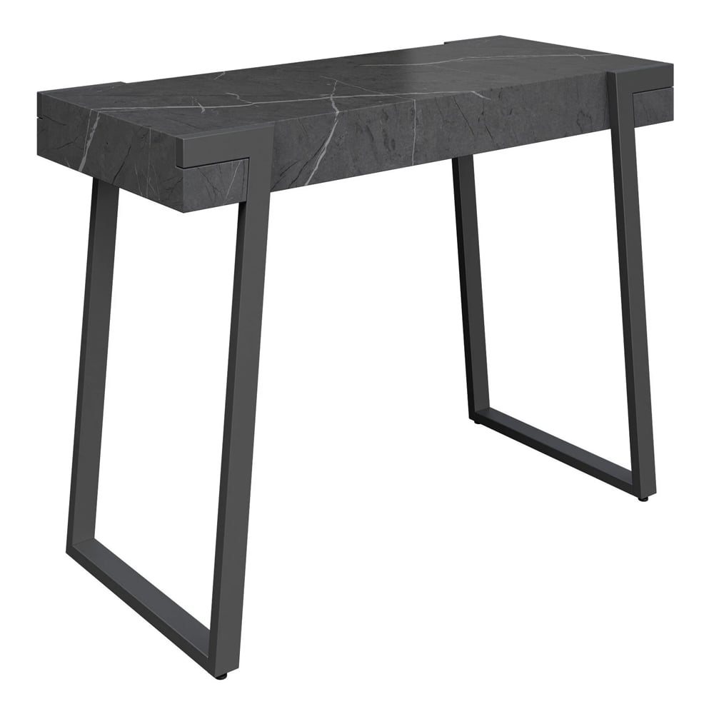 Alpine Wooden Console Table In Grey Marble Effect