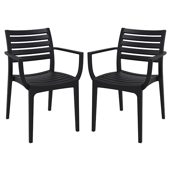 Alto Black Polypropylene Dining Chairs In Pair