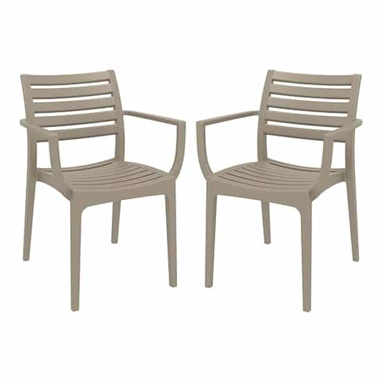Alto Taupe Polypropylene Dining Chairs In Pair