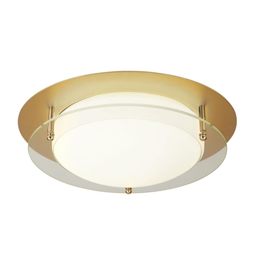 Alton LED Halo Ring Bathroom Flush Light In Gold