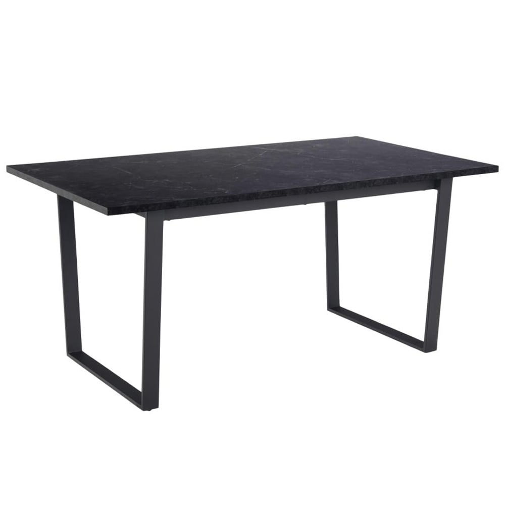 Altoona Wooden Rectangular Dining Table In Black Marble Effect