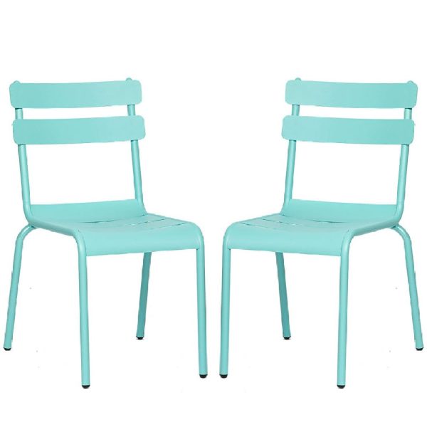 Amarillo Blue Aluminium Outdoor Side Chairs In Pair | Bed Sava