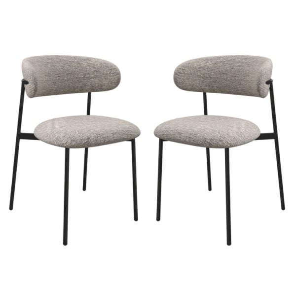 Amarillo Light Grey Fabric Dining Chairs In Pair | Bed Sava