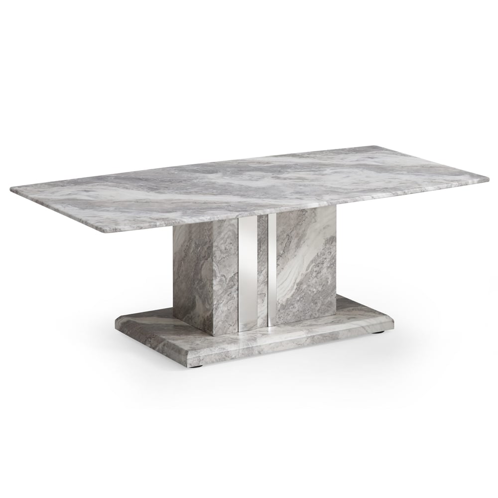 Amarillo Marble Rectangular Coffee Table In Grey