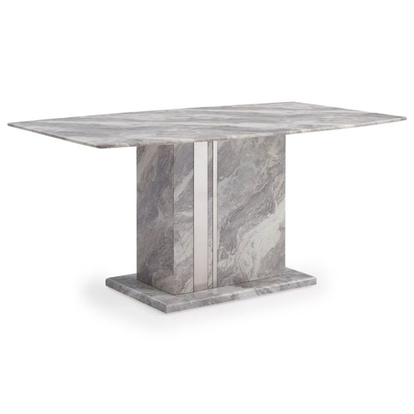 Amarillo Marble Rectangular Dining Table In Grey | Bed Sava