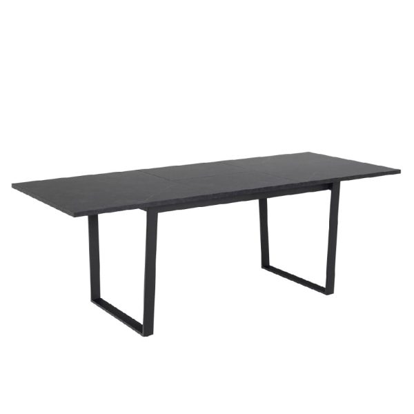 Amarillo Wooden Dining Table In Black Marble Effect | Bed Sava