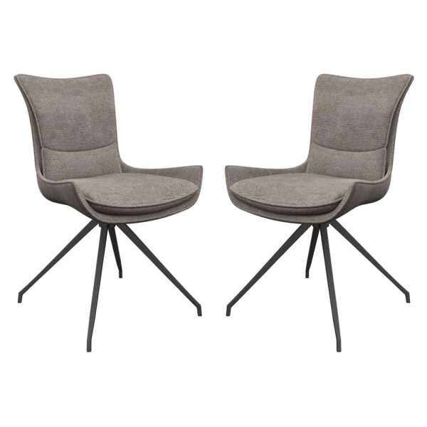 Amherst Mink Fabric Dining Chairs In Pair | Bed Sava