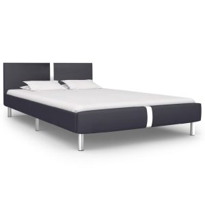 Anaheim Faux Leather Double Bed In Black | Bed Sava