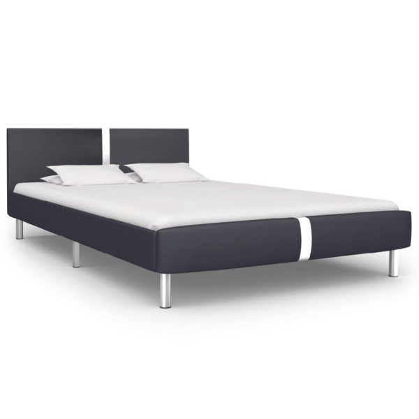 Anaheim Faux Leather Double Bed In Black | Bed Sava