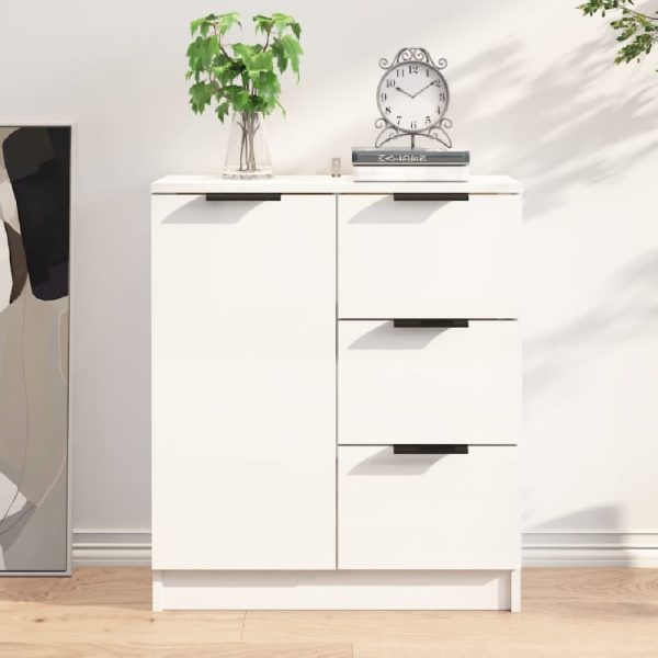 Anaheim High Gloss Sideboard With 1 Door 3 Drawers In White | Bed Sava