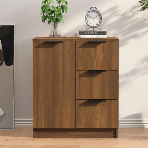 Anaheim Wooden Sideboard With 1 Door 3 Drawers In Brown Oak | Bed Sava