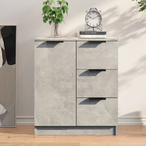 Anaheim Wooden Sideboard With 1 Door 3 Drawers In Concrete Grey | Bed Sava