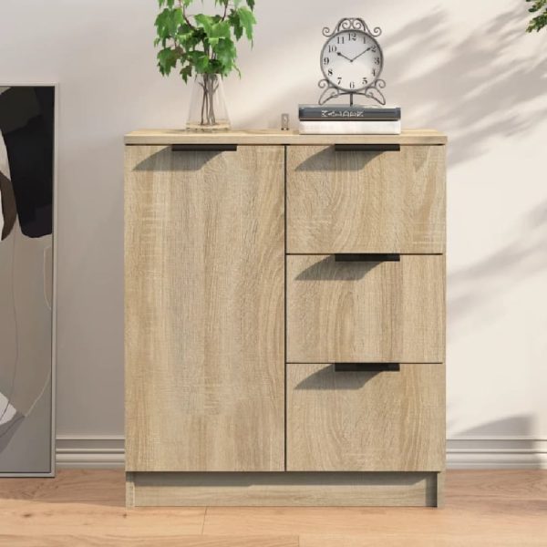 Anaheim Wooden Sideboard With 1 Door 3 Drawers In Sonoma Oak | Bed Sava