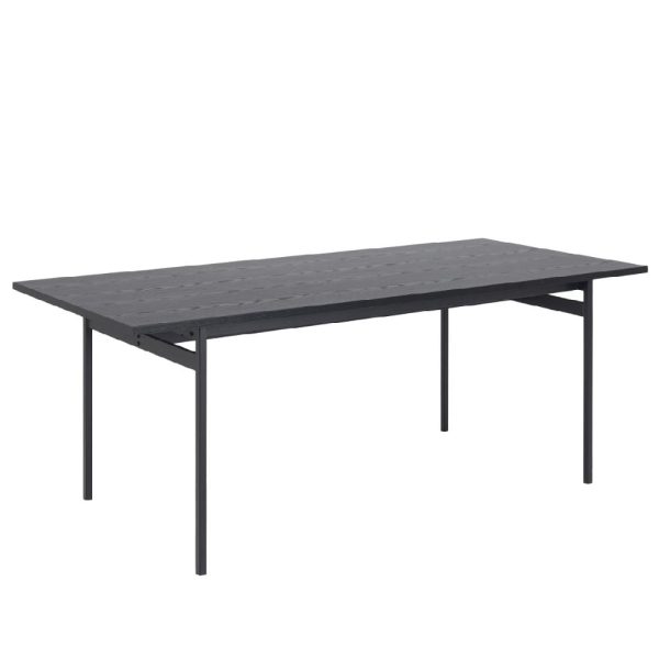Angus Wooden Dining Table Rectangular In Black | Bed Sava