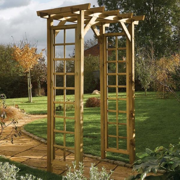 Annan Wooden Garden Square Arch In Natural | Bed Sava