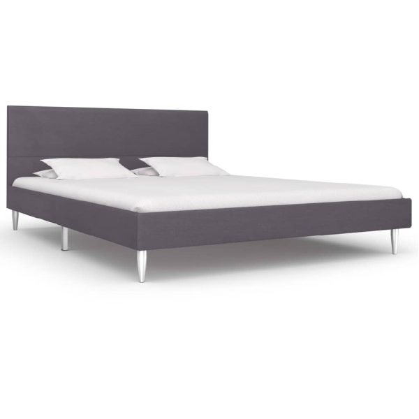 Antlers Fabric Double Bed In Grey | Bed Sava