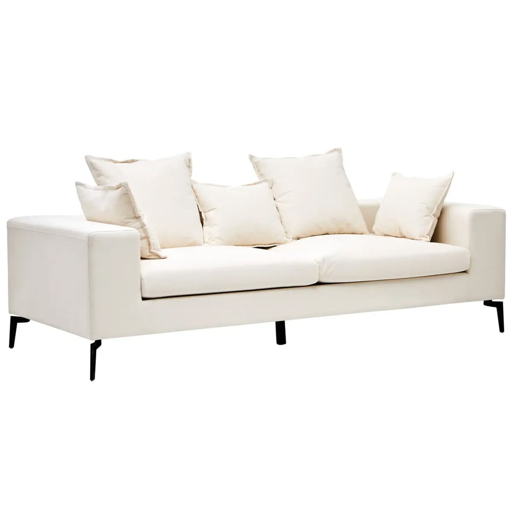 Anton Fabric 3 Seater Sofa In Cream