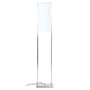 Anzio White Shade Floor Lamp With Satin Nickel Metal Frame | Bed Sava