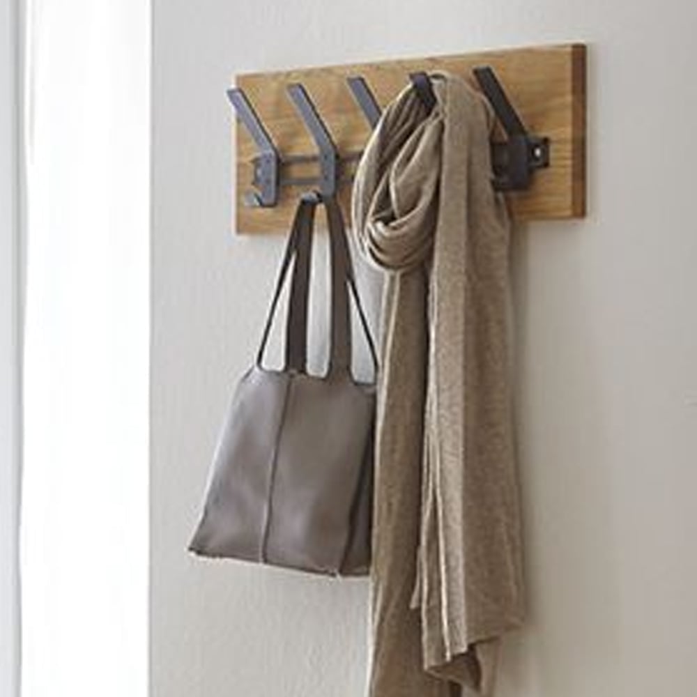 Apopka Wooden Coat Rack In Oak And Black