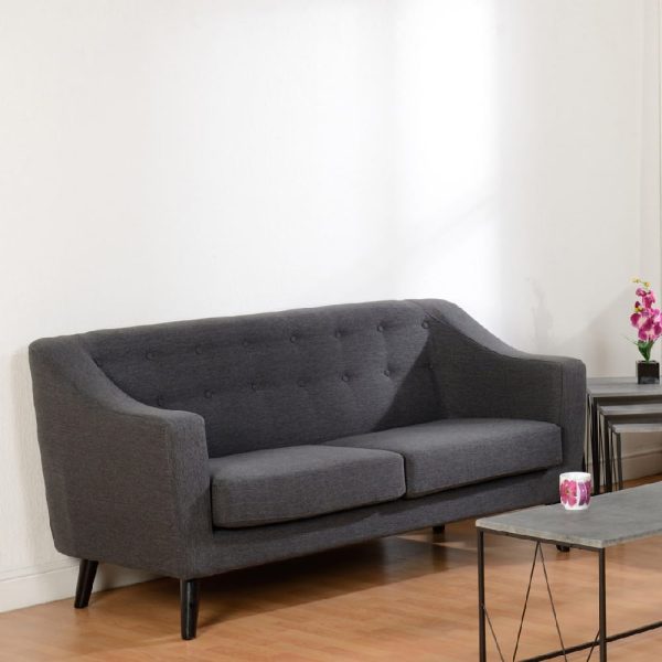 Arabella Fabric 3 Seater Sofa In Dark Grey | Bed Sava