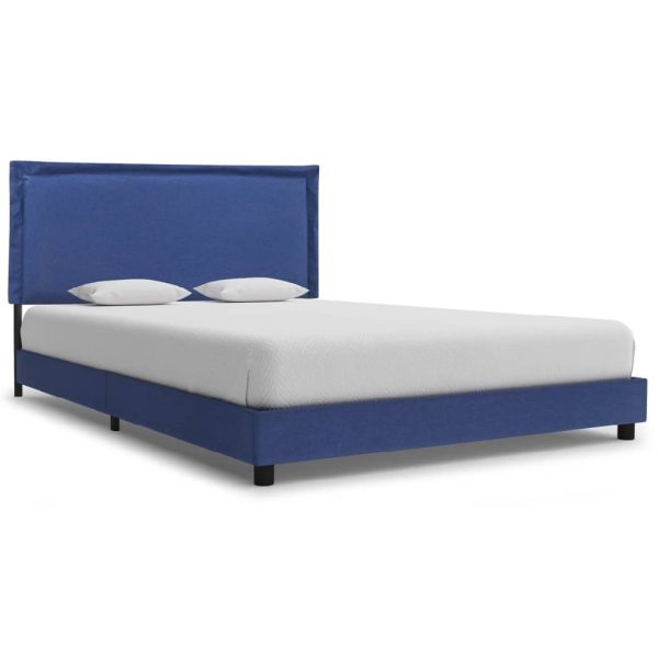 Arcadia Fabric Double Bed In Blue | Bed Sava