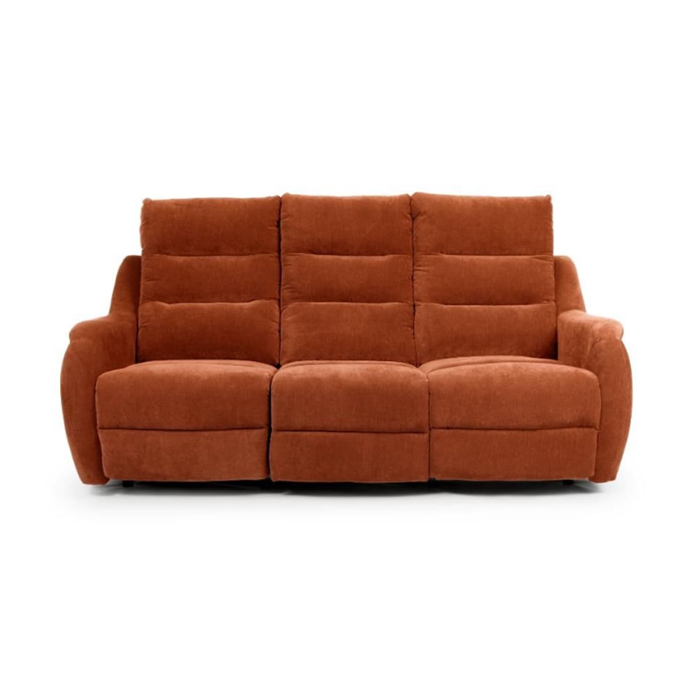 Arcata Electric Power Fabric 3 Seater Sofa In Cinnamon