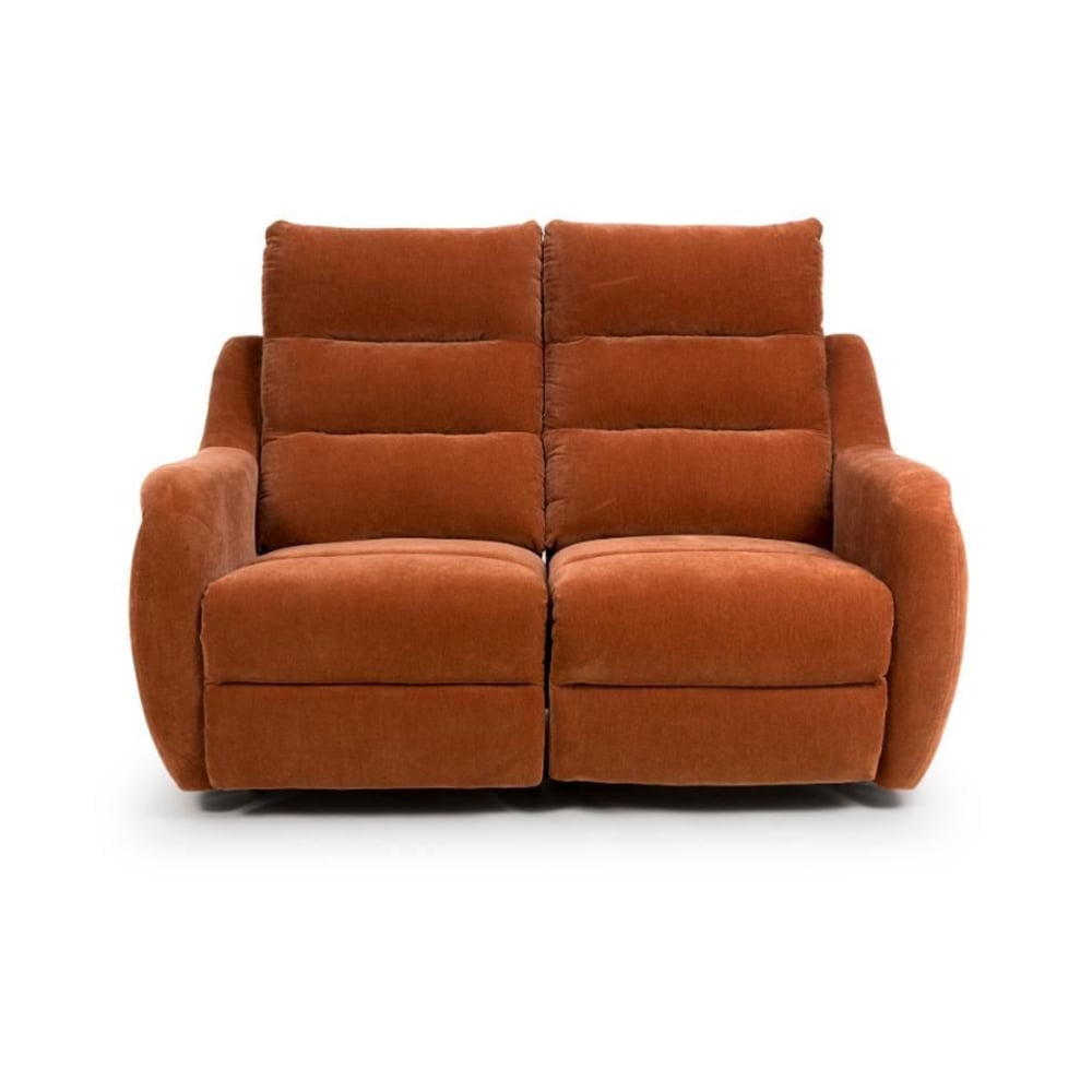 Arcata Electric Power Fabric 2 Seater Sofa In Cinnamon
