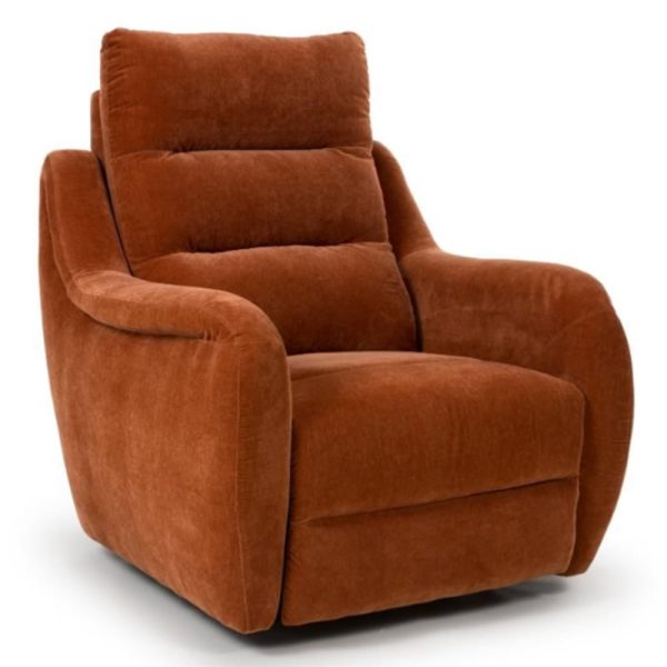Arcata Fabric Electric Recliner 1 Seater Sofa In Cinnamon | Bed Sava