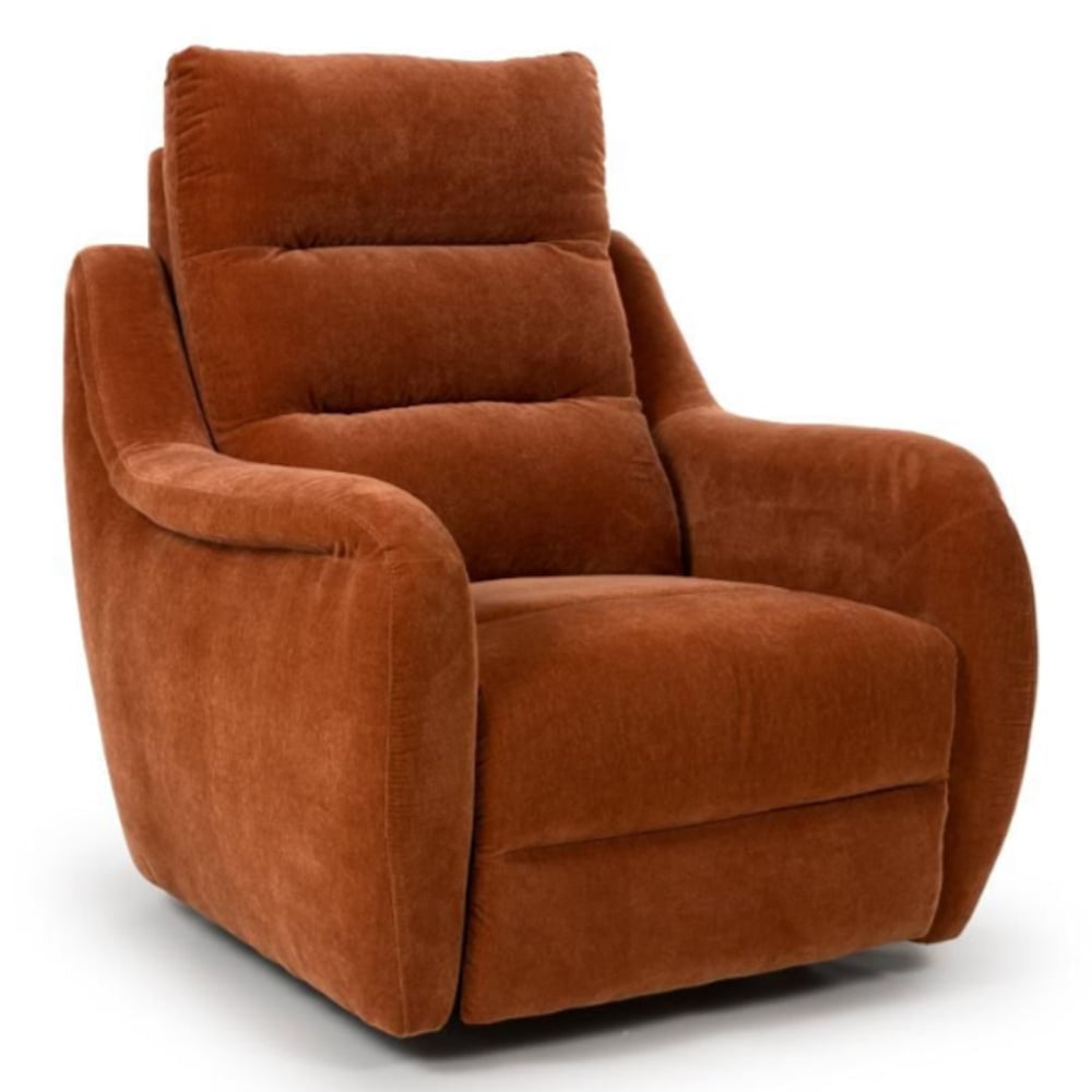 Arcata Fabric Electric Recliner 1 Seater Sofa In Cinnamon