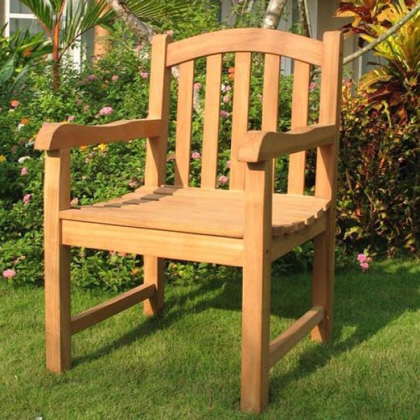 Archbold Wooden Outdoor Arm Chair In Teak | Bed Sava
