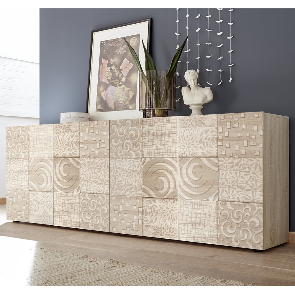 Ardent Wooden Sideboard With 4 Doors In Sonoma Oak