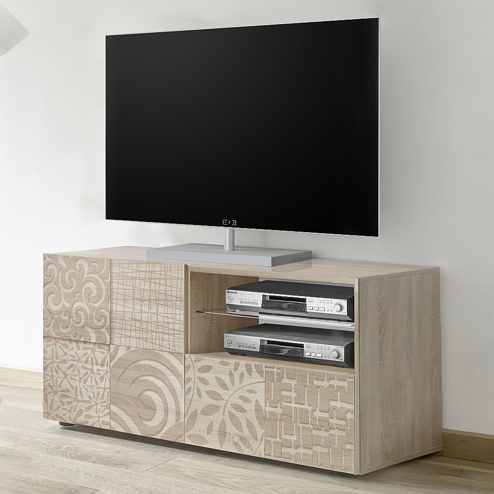 Ardent Wooden TV Stand With 1 Door 1 Drawer In Sonoma Oak