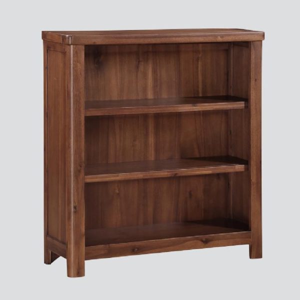 Areli Wooden Bookcase With 3 Shelves In Dark Brown | Bed Sava