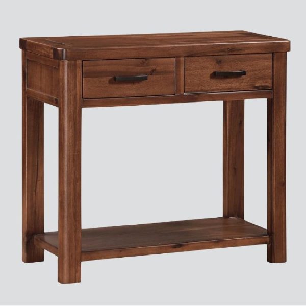 Areli Wooden Console Table With 2 Drawers In Dark Brown | Bed Sava